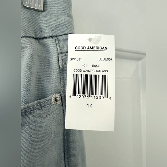 NEW w/Tags Good American Skinny Jeans w/ GOOD Rhinestones on back Size 14 - Picture 4 of 4